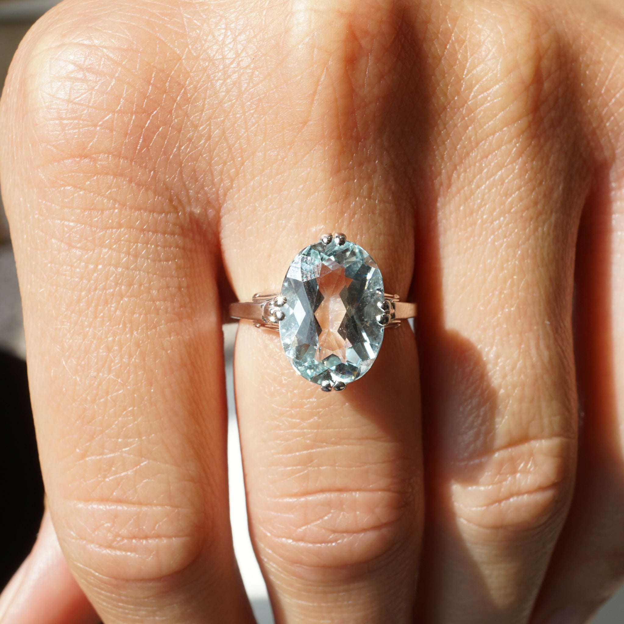 Neil Lane Aquamarine & Diamond Engagement Ring 5/8 ct tw Round-cut 14K  White Gold | Kay